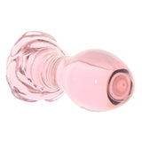 5 Inch Rosebud Glass Butt Plug