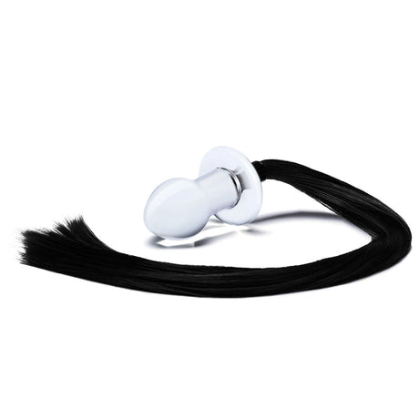 3 Inch Horse Tail Glass Butt Plug