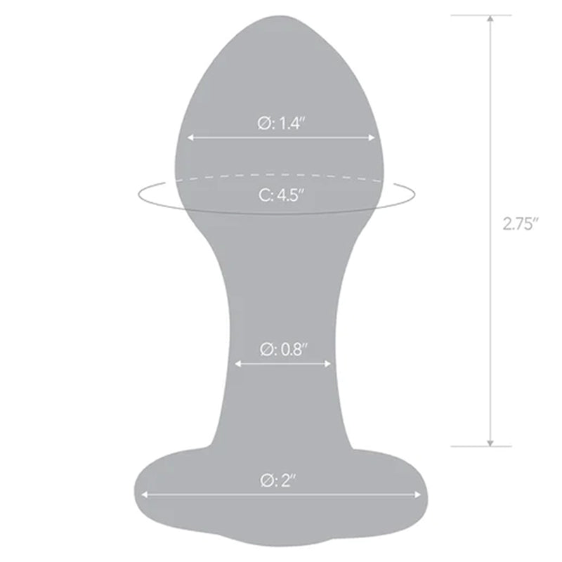 3.5 Inch Bling Bling Glass Butt Plug