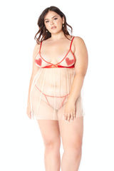 Mesh Hearts Babydoll
