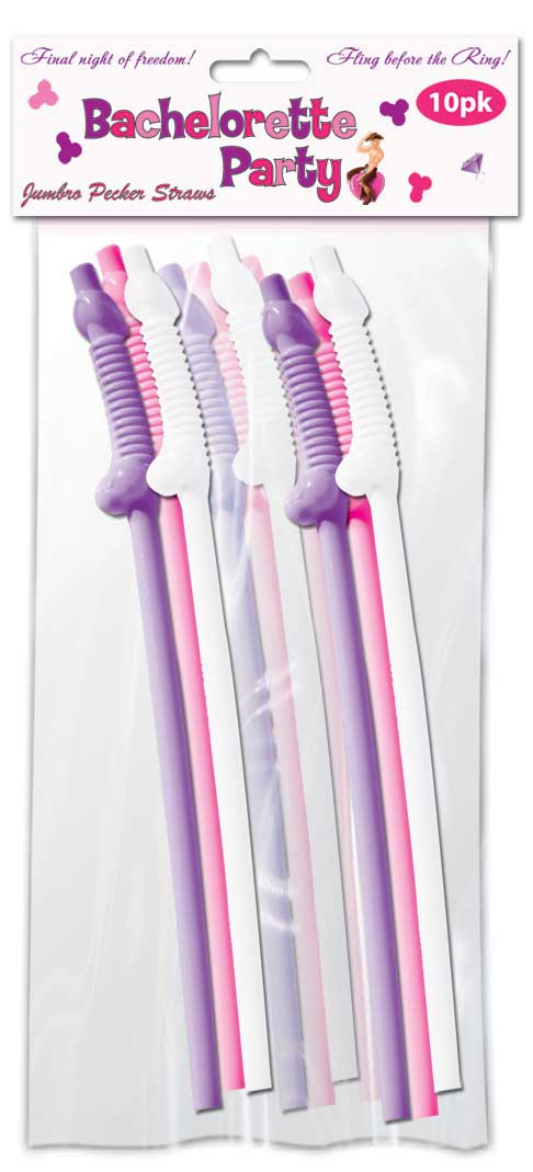 Bachelorette Party Flexy Super Straw 10Pcs Set