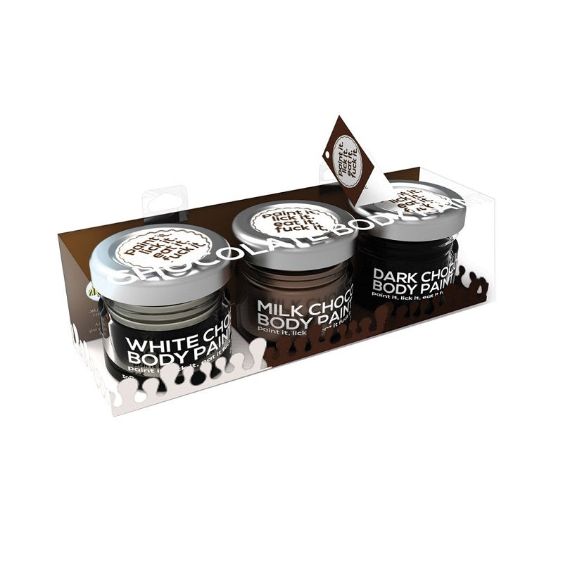 Chocolate Lovers Erotic Chocolate Body Paints Assorted Flavors Milk, Dark & White