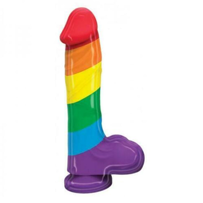 Rainbow Sex Toys Pumped Rainbow Silicone Dildo