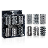 The 9s Crystalline TPR Cock Sleeves 6 Pack