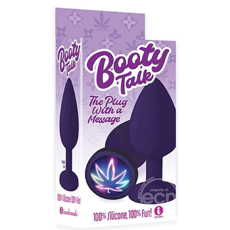The 9's Booty Talk Silicone Butt Plug Neon Leaf
