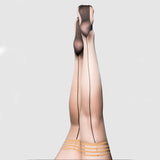 Kixies Ruby Thigh highs With Back Seam And Cuban Heel