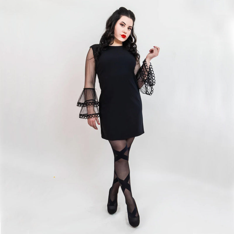 Kixies Jackie Black Ballet Thigh Highs