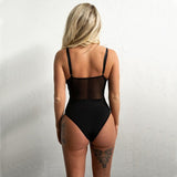Kixies Signature Striped Bodysuit Black