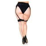 Leg Avenue - Two Toned Lycra Sheer Thigh High With Backseam And Cuban Heel