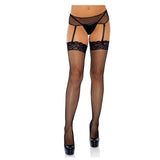 Leg Avenue - Fishnet Thigh High With 3 Inch Stretch Lace Top