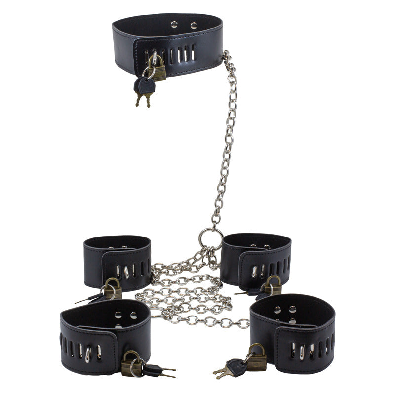 Chain Me Neck, Cuffs & Ankle Restraint - Packed In Sealed Foil Bags