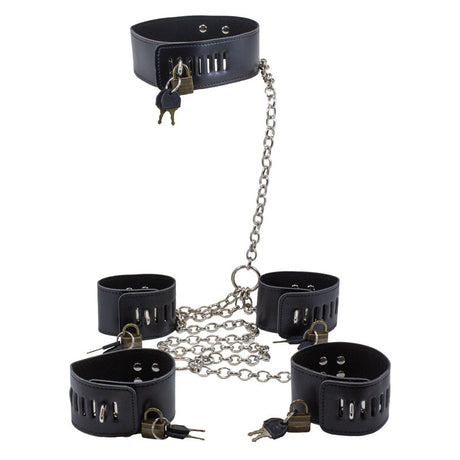 Chain Me Neck, Cuffs & Ankle Restraint - Packed In Sealed Foil Bags