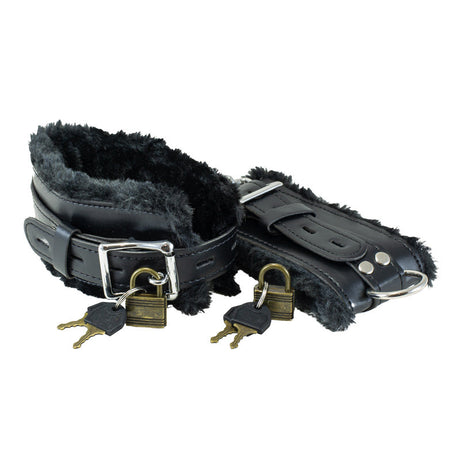 Fur Lined Lockable Ankle Restraints - Packed In Sealed Foil Bags