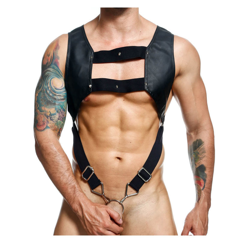 DNGEON Croptop Cockring Harness by MOB