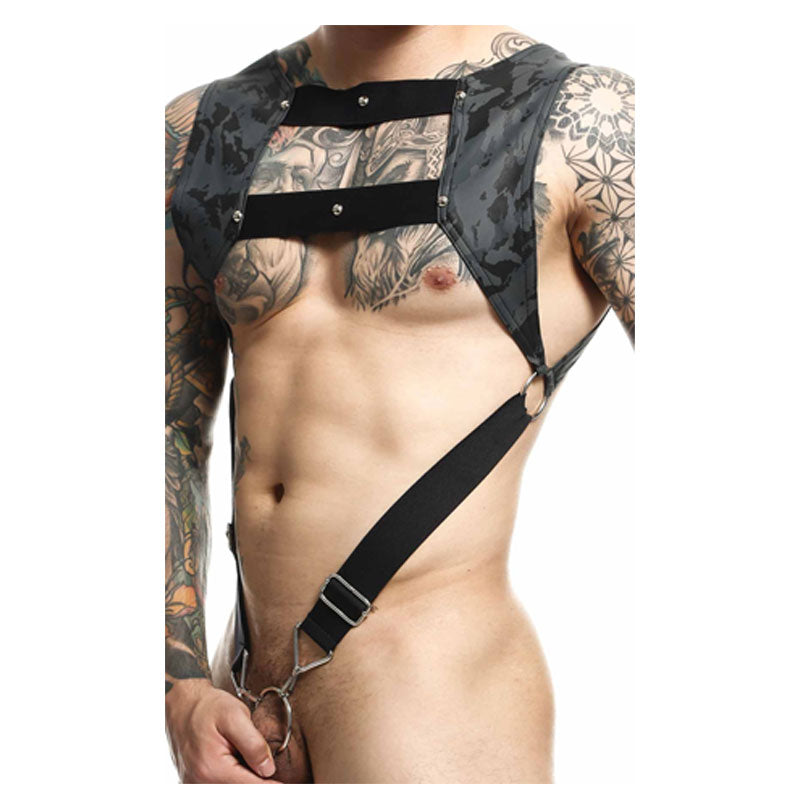 DNGEON Croptop Cockring Harness by MOB