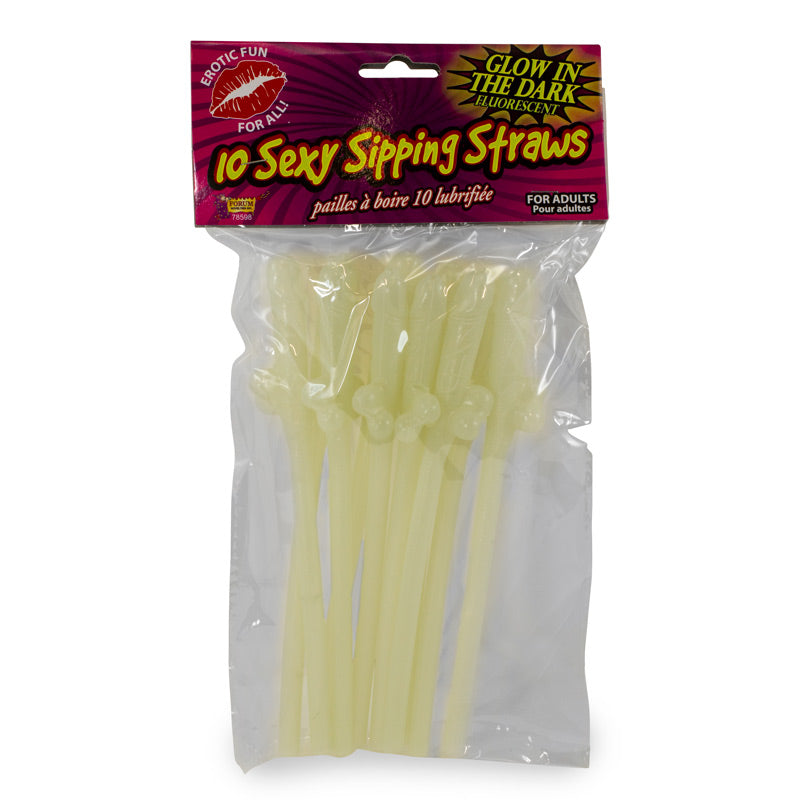 Glow In the Dark Male Straws 10 pack