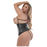 Matte Onyx Cupless Chemise with attached Crotchless Panty