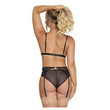 Sassy Bra, Garter And Rouched Panty
