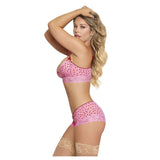 Tickled Pink Bra And Split Crotch Short