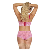 Tickled Pink Bra And Split Crotch Short