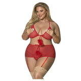 Marabou Bra, Garter Skirt And G Set
