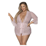 Seabreeze Flutter Sleeve Robe with Lace Trim