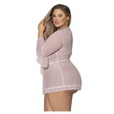 Seabreeze Flutter Sleeve Robe with Lace Trim