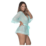 Seabreeze Flutter Sleeve Robe with Lace Trim