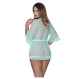 Seabreeze Flutter Sleeve Robe with Lace Trim