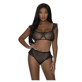 Girl Next Door Flutter Sleeve Keyhole Bralette And Panty Set
