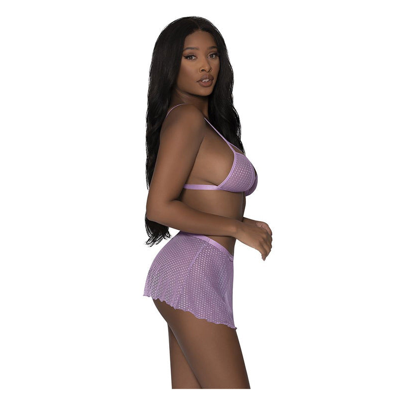 Girl Next Door Strappy Bralette with Flirty Thong Skirt