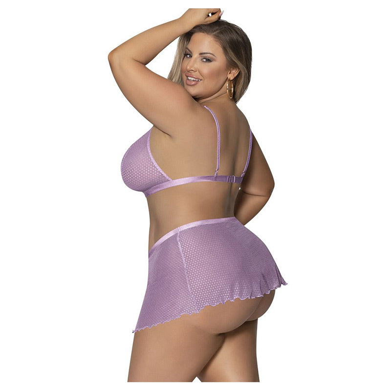 Girl Next Door Strappy Bralette with Flirty Thong Skirt