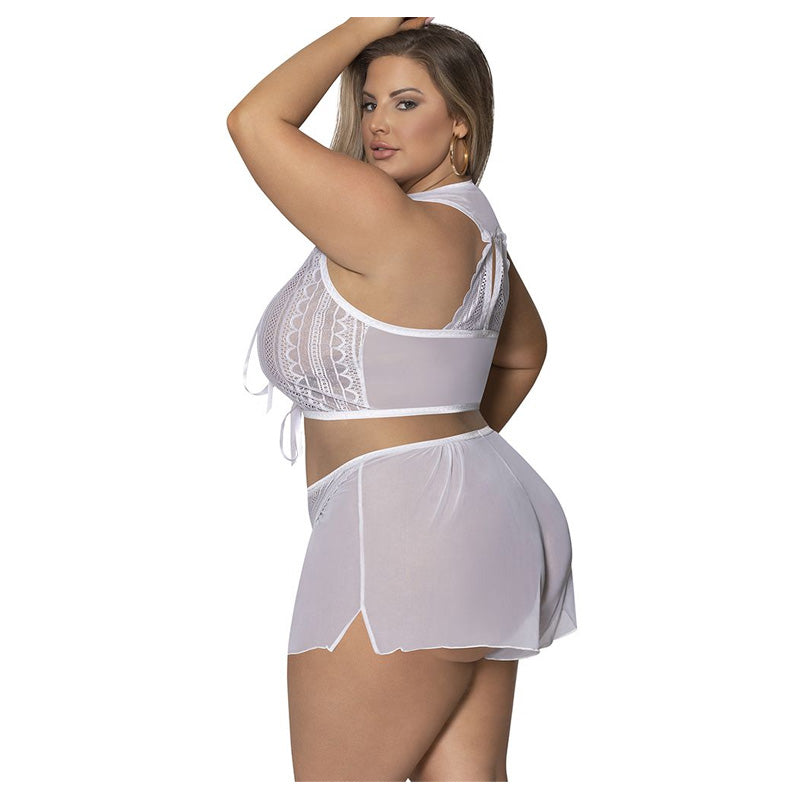 Modern Romance Tie Front Halter And Tap Pant