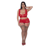 Ooh La Lace Bralette, Garter Skirt And GSet