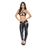 Liquid Onyx Halter Bra And Cutout Pants