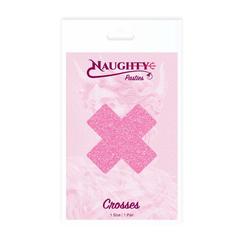 Glitter - Pink Crosses Nipple Pasties