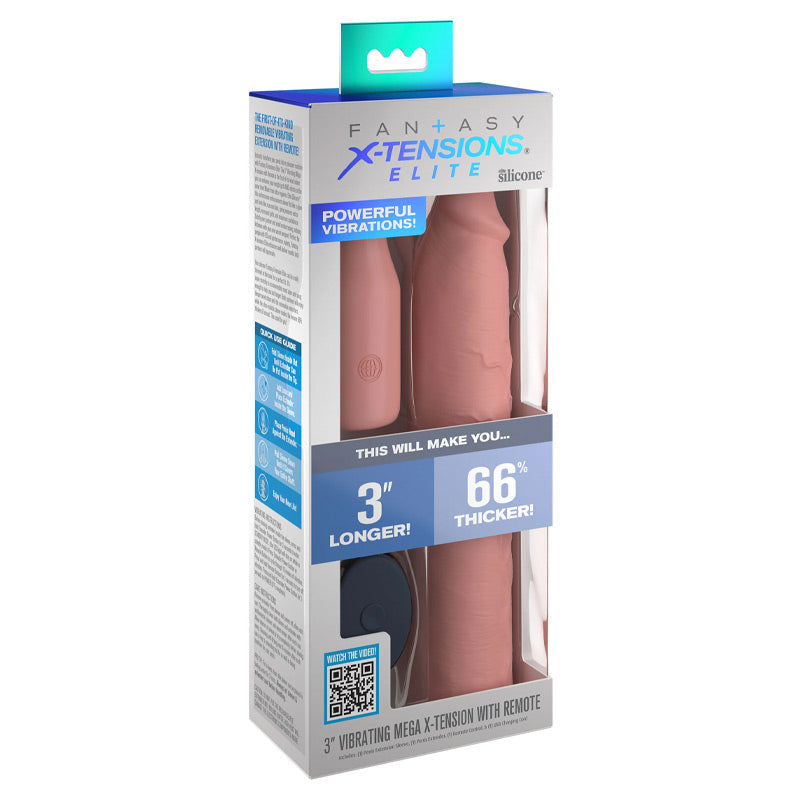 Fantasy X-tensions Elite Sleeve Vibrating Extender With Remote