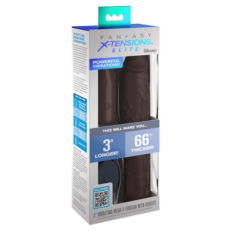 Fantasy X-tensions Elite Sleeve Vibrating Extender With Remote