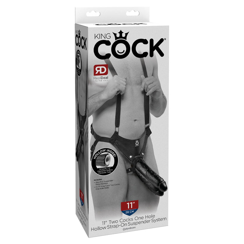 King Cock Two Cocks One Hole Hollow Strap-On