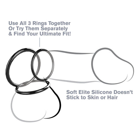 Silicone 3-Ring Stamina Set