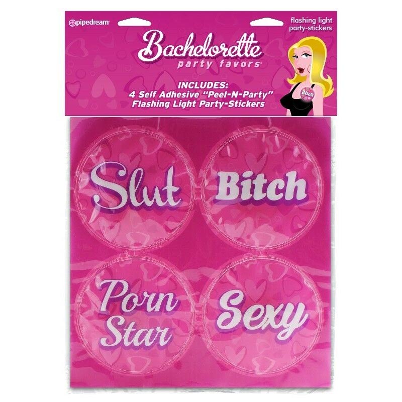 Bachelorette Party Favors Flashing Light Party Stickers