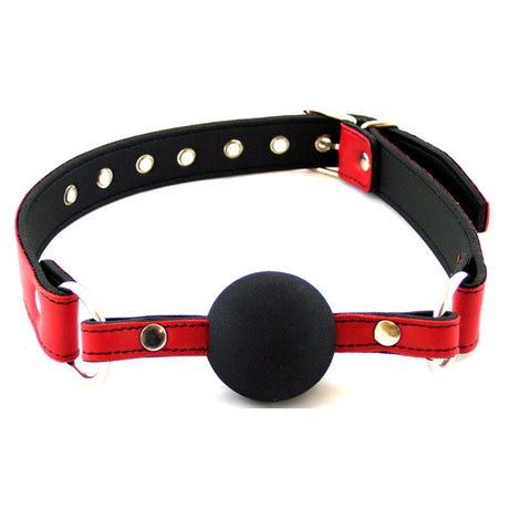 Rouge Garments Leather Ball Gag with Rubber Ball