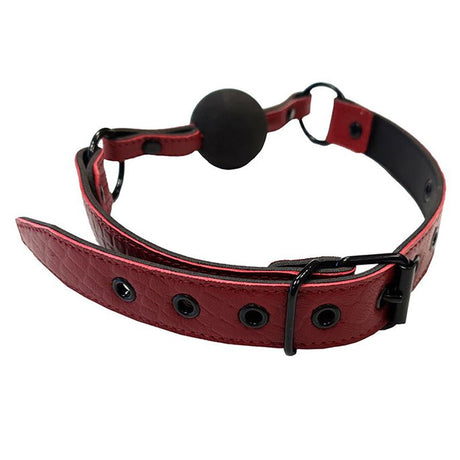 Rouge Garments Leather Ball Gag with Rubber Ball