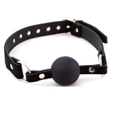Rouge Garments Leather Ball Gag with Rubber Ball