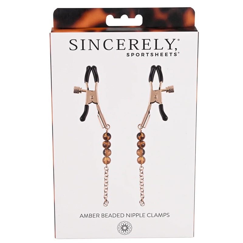 Sportsheet Sincerely Amber Beaded Nipple Clamps