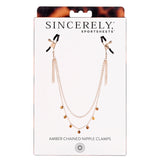 Sportsheet Sincerely Amber Chained Nipple Clamps