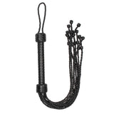 Short Leather Braided Flogger - Black