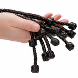 Short Leather Braided Flogger - Black