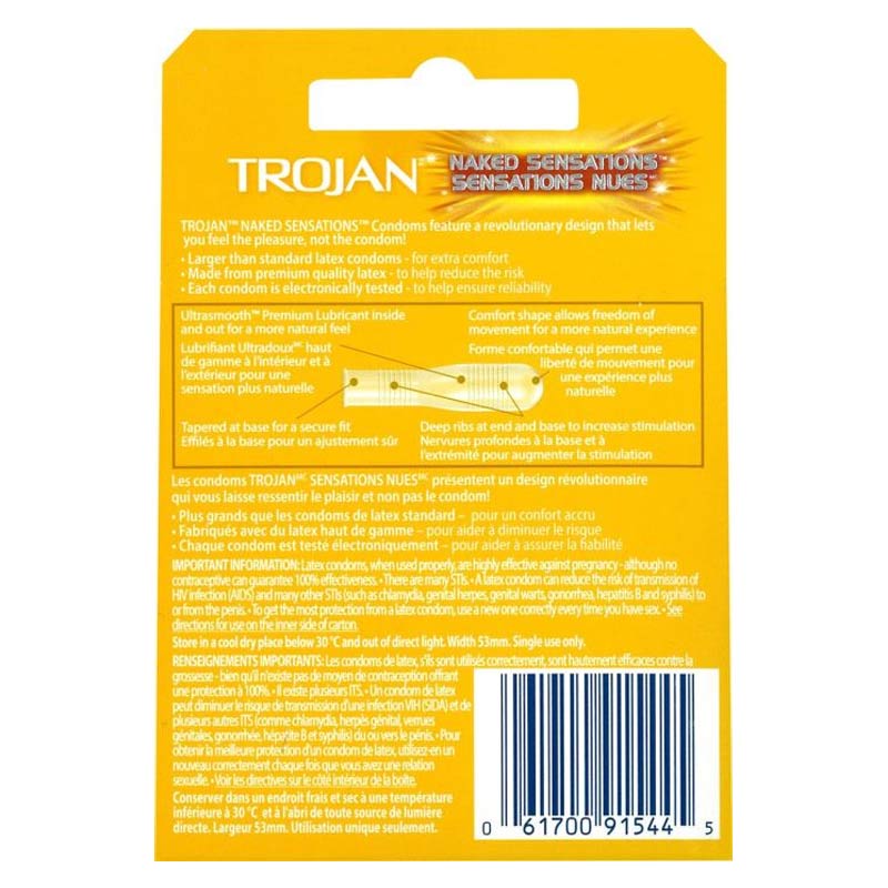 Trojan Ultra Ribbed Naked Sensations 3 Pack