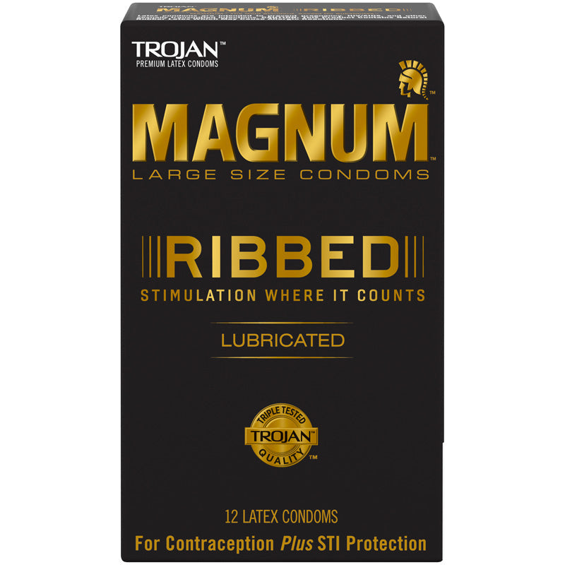 Trojan Magnum Ribbed Lubricated Condoms